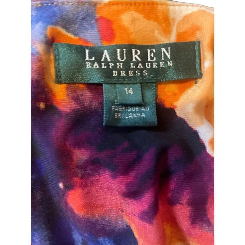 Lauren Ralph Lauren Sleeveless Multi-Color Floral Dress Size 14-NWOT